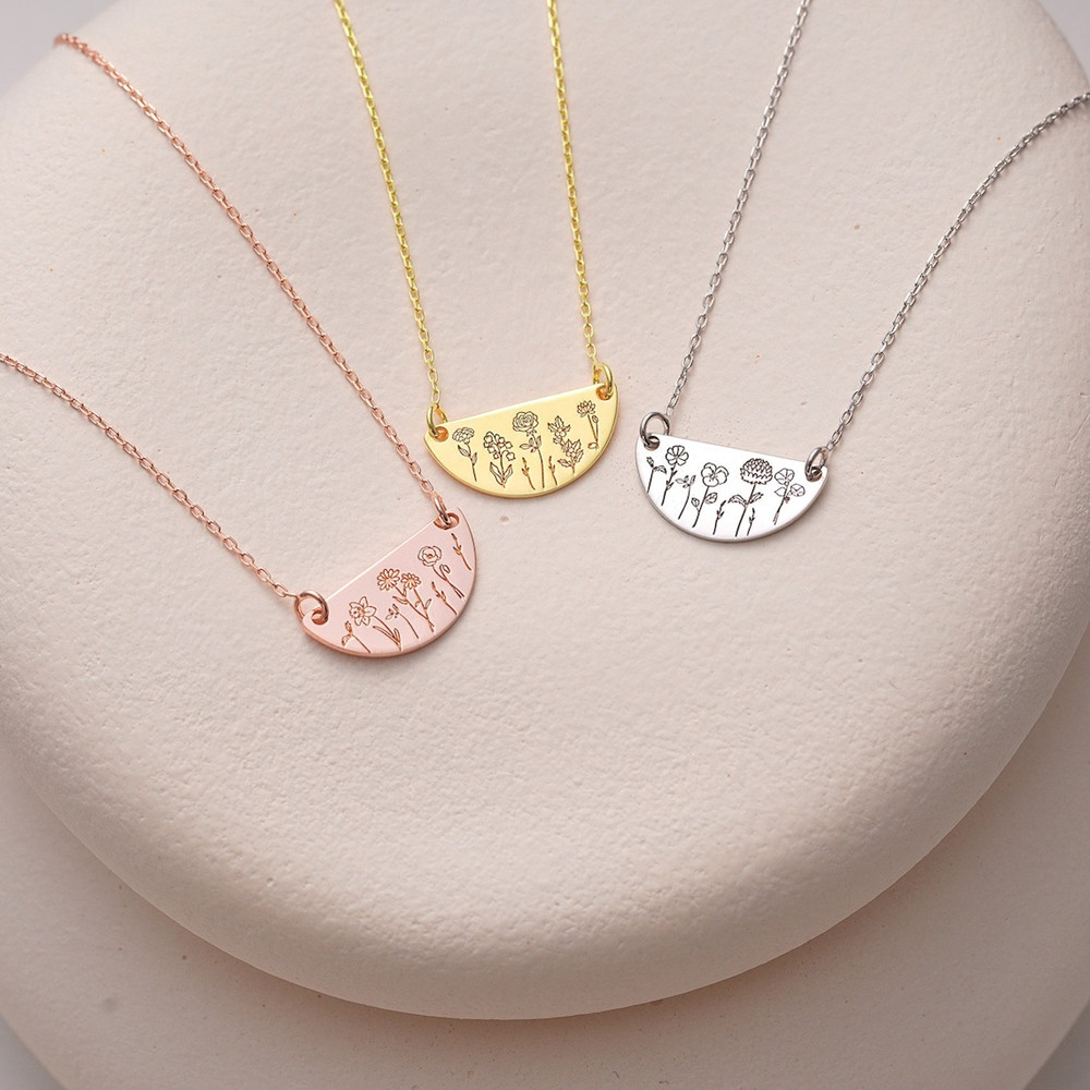 맞춤형 탄생화 목걸이, 개인 맞춤 가족 보석, 스테인리 - Birth Flower Necklace 리뷰 및 가격