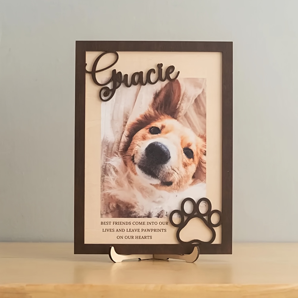맞춤 제작 가능한 나무 애완동물 사진 액자 (이름과 날 - Engraved Wood Frame 리뷰 및 가격