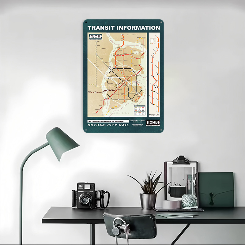 고담 시티 지도 인쇄 포스터 맞춤형 벽 예술 레트로 빈 - Custom Map Poster 리뷰 및 가격