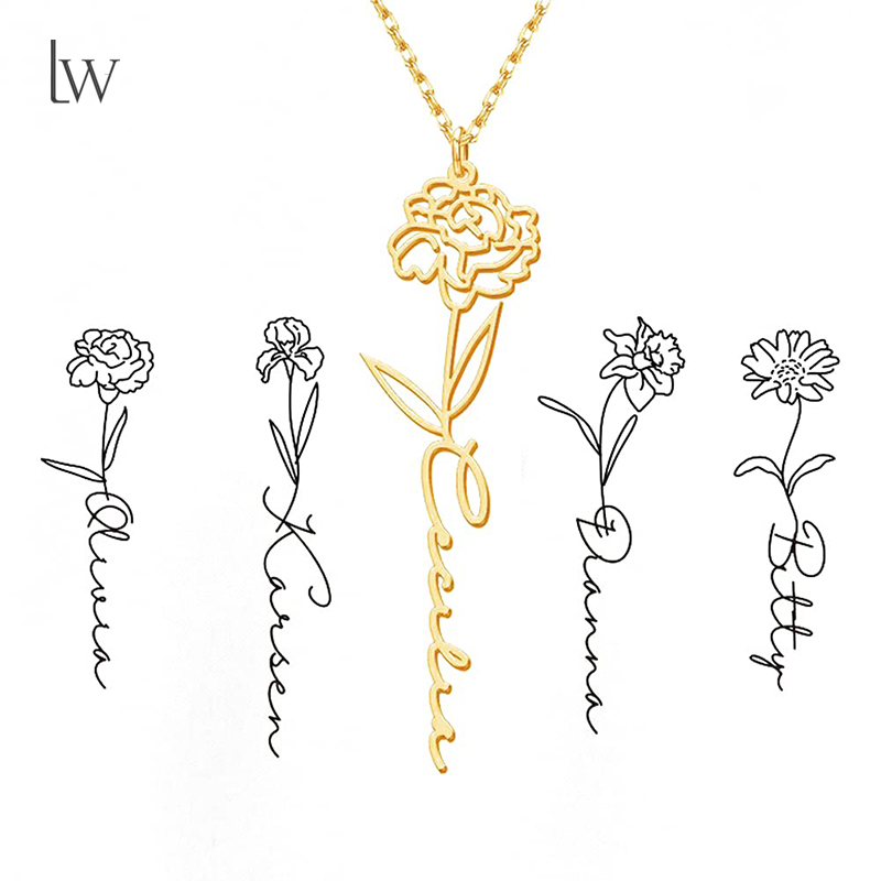 개인화 된 출생 꽃 이름 목걸이 맞춤 이름 목걸이 펜던 - Birth Flower Necklace 리뷰 및 가격