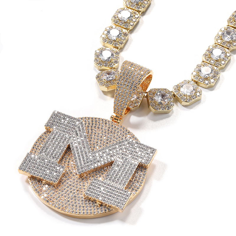 남성용 커스텀 개성 큰 글자 이름 라운드 펜던트 목걸이 - Name Necklace Custom 리뷰 및 가격