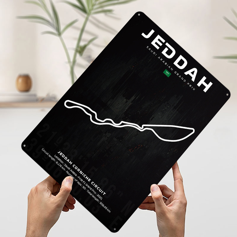 제다 서킷 지도 포스터 맞춤형 벽 장식 빈티지 금속 간 - Custom Map Poster 리뷰 및 가격